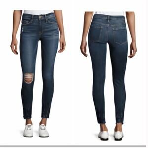 Frame Le Skinny De Jeanne Thorpe Raw Edge Busted Knee 25 / Capsule Staple Denim